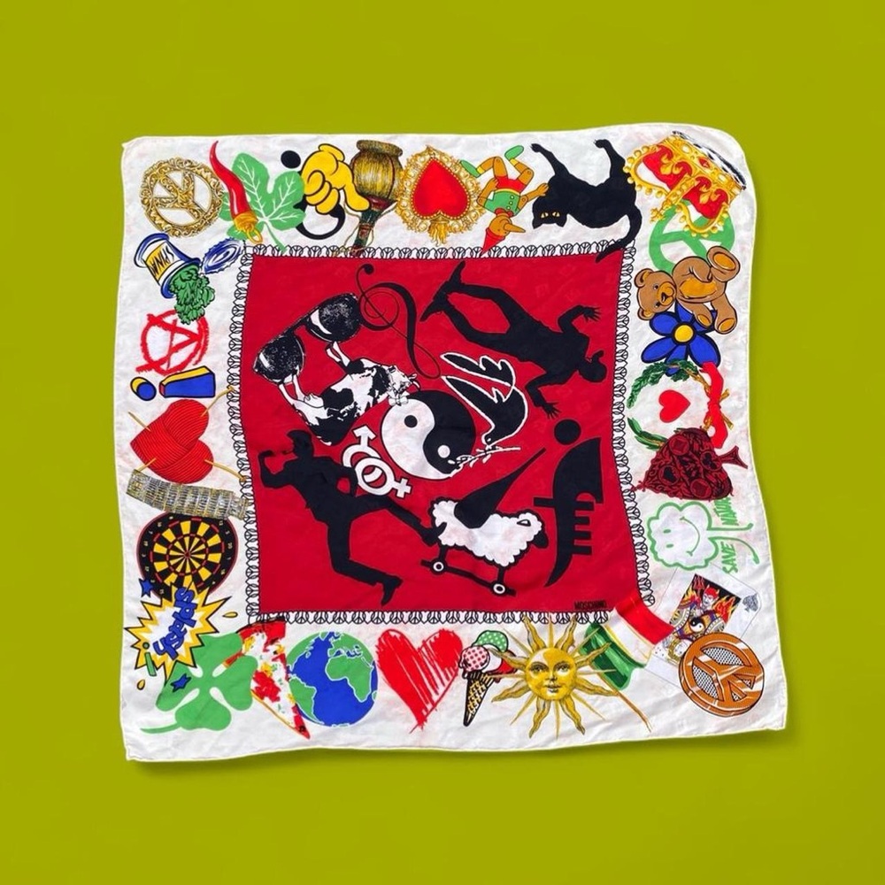 Vintage 90s Moschino Silk Scarf